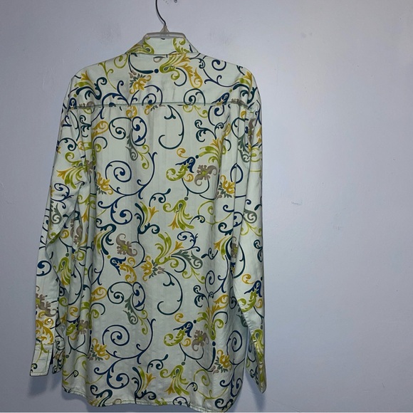 Tommy Bahama Shirt Men’s Large Blue Retro Silk Cotton Blend Long Sleeve Button - Picture 5 of 15